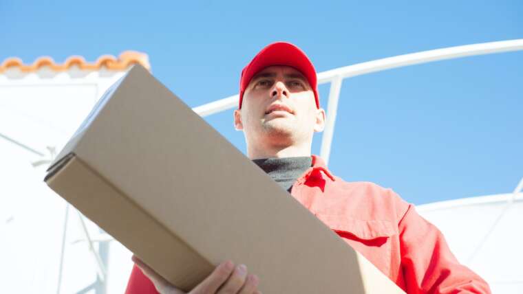 delivery man with a box