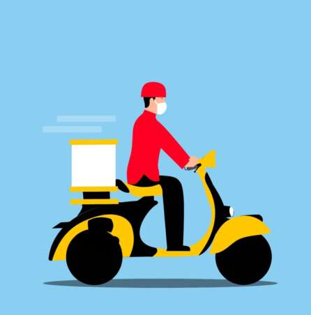 delivery guy on a scooter