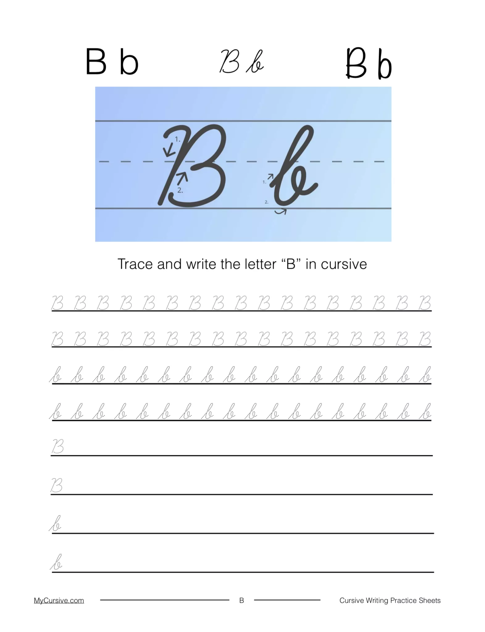cursive b