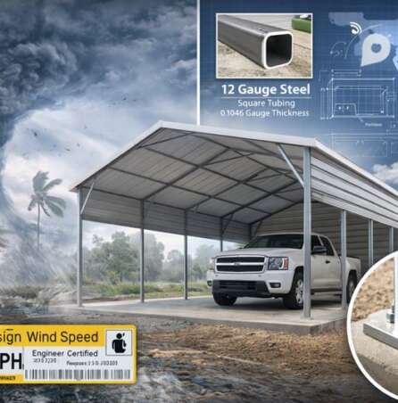 metal carport wind rating