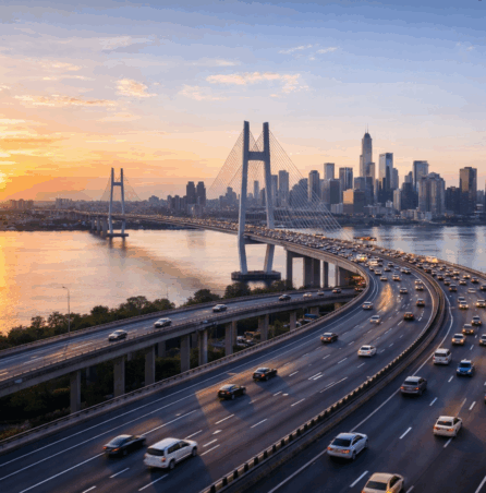 bridge and road infrastructure