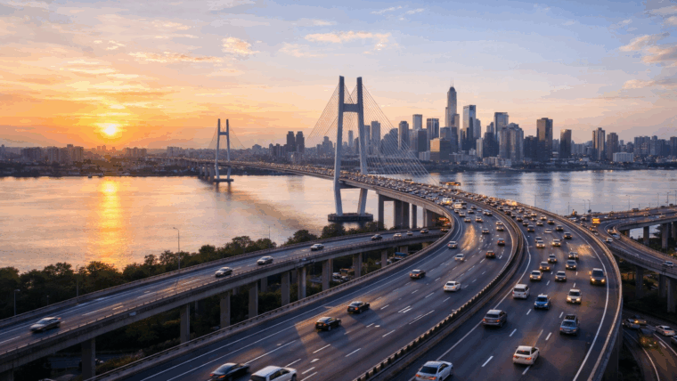 bridge and road infrastructure