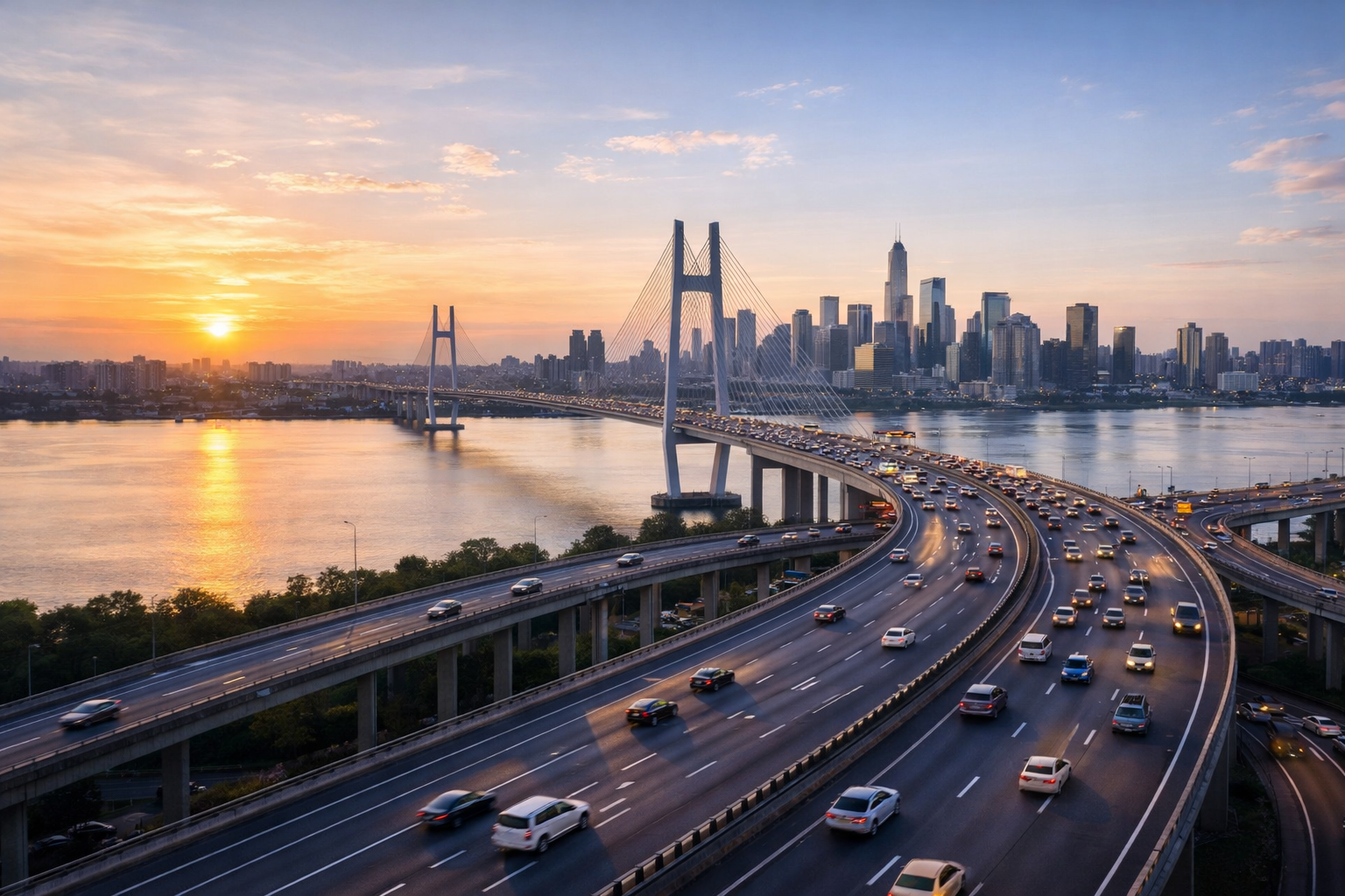 bridge and road infrastructure